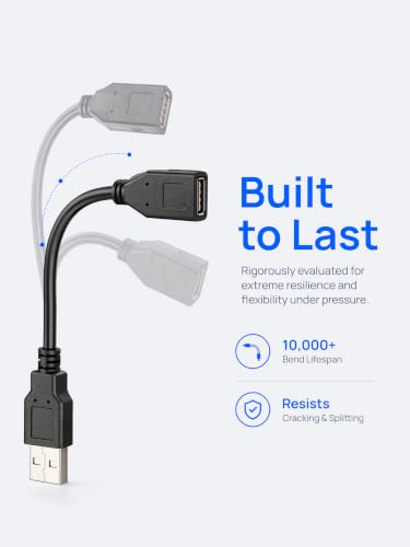 30FT USB 2.0 Cable,Long USB2.0 A Male to Female,USB A Cable Extension Cord,USB 2.0 A Data Transfer Extender USB Cable， USB2.0 A Connector for USB Flash Drive/Hard Drive - size: 30FT