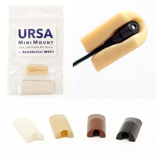 URSA MiniMount. Slim, Low-Profile and Made from Hardened Plastic. Hand-Finished for Smoothness. Includes 5X Hypoallergenic MiniMount Stickies (Beige, Compatible with Sennheiser MKE1) - color: Beige, size: Sennheiser MKE1