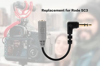 UNCLE LIGHT 2 Pack Replacement SC3 Microphone Cable for 3.5mm TRRS to TRS Adapter for Cameras Video Recorders Compatible with Sony Nikon Canon