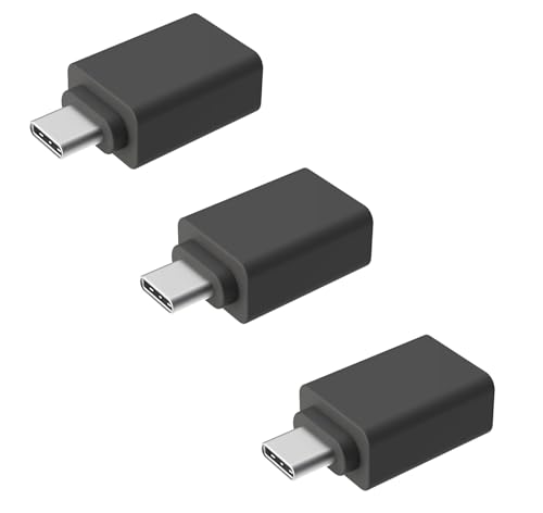 ienza USB-C to USB-A Adapter Converter for MacBook, PC, Android, iPhone, Receiver Dongle, Keyboard, Mouse, Webcam, Camera File Transfer, Portable Hard Drive, Printer, Speaker, Headset & More (3-Pack) - style: 3-Pack