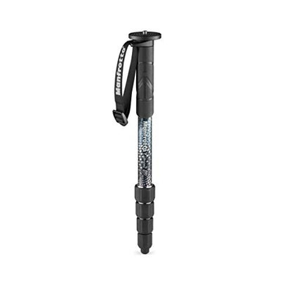 Manfrotto Element MII MMELMIIA5BK, Lightweight 5-Section Aluminium Travel Camera Monopod, with Wrist Strap, Rubber Grip, Twist Locks, Load up 15kg, for Compact Cameras, Mirrorless, DSLR, Black - style: 5 Sections Alu Monop