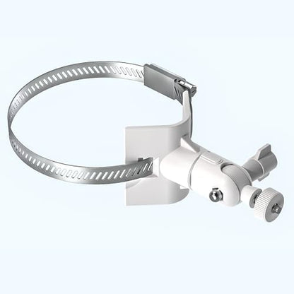 Universal Adjustable Stainless Mount Bracket Outdoor Security Camera 360 Degree hoop Hose Clamp Pipe Poles Mount No-drill holes Compatible with Reolink/Nest/Arlo/Eufy/Wyze and other camera (White) - color: White