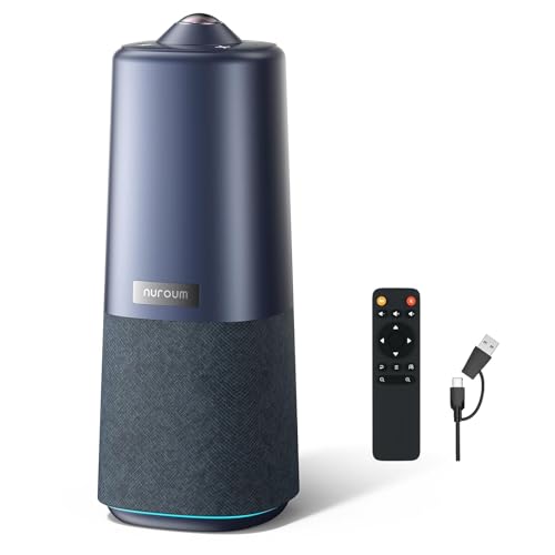 NUROUM 360 Pro Conference Room Camera and Microphone 2026 Upgrade, 3 AI Video Modes, Conference Webcam with Noise Suppression, All in One Webcam for Zoom/Teams/GoogleMeet on PC/Laptop/Desktop