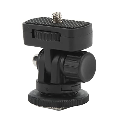 Monitor Ball Head, Compact Portable 180 Degree Adjustable Mini Monitor Head with Rubber Pad, 1/4 Screw Cold Shoe Interface for Camera DSLR