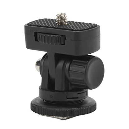 Monitor Ball Head, Compact Portable 180 Degree Adjustable Mini Monitor Head with Rubber Pad, 1/4 Screw Cold Shoe Interface for Camera DSLR