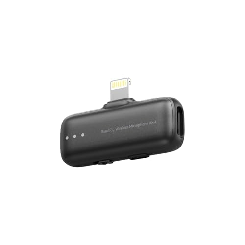 SMALLRIG S70 Mic Lightning Wireless Receiver S70RX-L for iPhone/for iPad, Professionally Tuned by Grammy Winner for Broadcast-Quality Sound in Vlogging, Live Streaming & Content Creation (Black) - color: Black