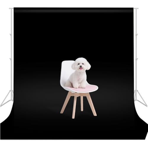 Black Photo Backdrop for Photoshoot Background Photography 5x7ft | Polyester, Portrait Product Party Photographic, Video Live Streaming - color: Black, size: 5X7 FT