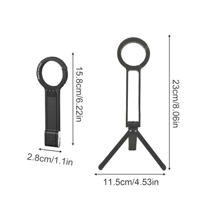 Magnetic Phone Tripod - Aluminum Foldable Stand, Adjustable Stable Mount, Lightweight Durable Holder | Smartphone Tripod for Desk Home Outdoor Video Calls Filming Content Creation Entertainment - color: Black