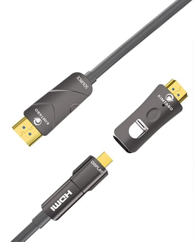 Fiber Optic HDMI Cable (HDMI 2.0, 18Gbps), Long HDMI Cable in Wall 150 ft, Ultra High Speed 4K 60Hz 444 with Micro and Standard HDMI Connector, HD,HDR10,ARC,3D,Slim for Laptop,PS4, Projector - size: 150 feet, style: HDMI to Micro HDMI & HDMI