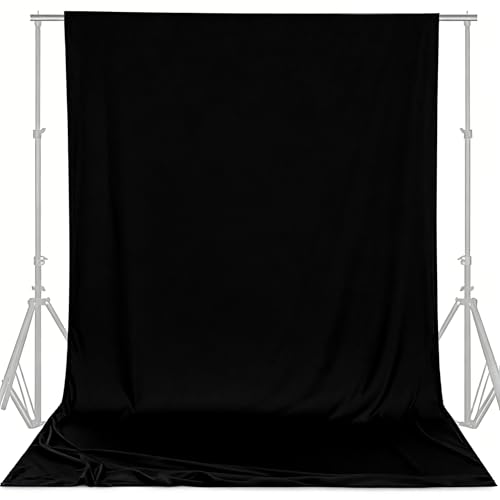Black Photo Backdrop for Photoshoot, Black Photography Backdrop for Portraits, Black Backdrop Drapes for Birthday Party Home Party,Polyester 10ft x 20ft with Rod Pockets - color: Black, size: 10x20ft