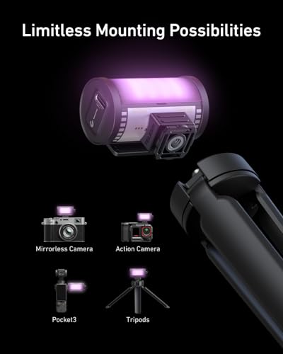 TELESIN Magnetic RGB Video Light | Cold Shoe Mount for DSLR Camera Light Photography Attachment | CRI 95 & with Soft Diffuser | Portable RGB LED Camera Light | Vlogging, Streaming, Content Creator - color: RGB