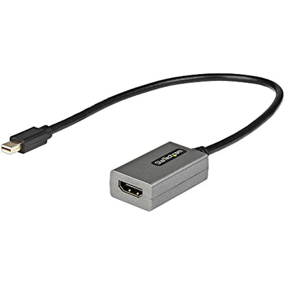 StarTech.com Mini DisplayPort To HDMI Adapter 1080p - mDP 1.2 To HDMI Monitor/Display - Mini DP To HDMI Adapter Dongle Converter - 12" Attached Cable - Upgraded Version Of MDP2HDMI (MDP2HDEC), Silver - color: Silver, style: 1080p