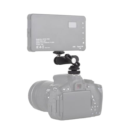 Andoer Mini Cool Ballhead Multi-Function Double Ball Dead Adapter with Cold Shoe Mount & 1/4 Inch Screw for DSLR Camera Camcorder Monitor LED Light Microphone