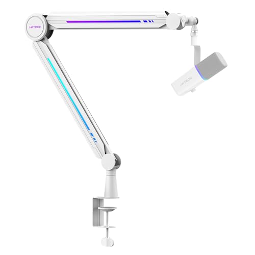 IXTECH RGB Mic Boom Arm High Profile, Overhead Boom Arm Microphone Stand Desk Mount, Adjustable Microphone Stand with Desk Mount, Mic Arm for Live Streaming Gaming Podcasting Recording. - color: 2 VALIANT RGB