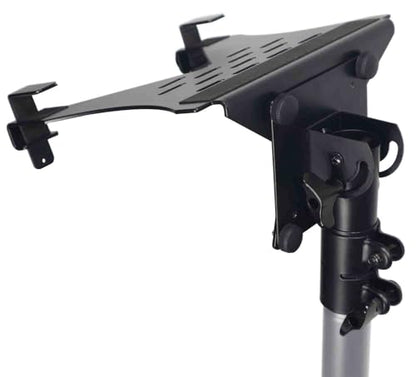 ProX X-LTF01BL Universal Laptop Tray + VESA Monitor Mounting Bracket fits on Speaker Stand 1-3/8" Pole Black