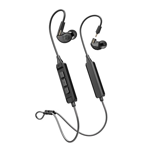 MEE audio M6 PRO Musicians' In-Ear Monitors Wired + Wireless Combo Pack: Includes IEMs, 2 Audio Cables and BT3 Hi-Res Bluetooth Audio Adapter w/aptX, LDAC, Auracast Support, & Built-In Headset (Black) - color: Black, style: IEMs + Bluetooth Adapter