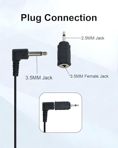 3.5mm Car Stereo Microphone, Vehicle External Handsfree Radio Mic Replacement with 2.5mm Adapter for Pioneer Boss JVC Jensen Head Unit Car Stereo Enabled Audio GPS DVD CD, 3M Cable