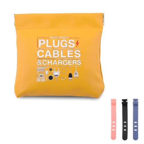 Plugs Cables and Chargers Bag Pouches Leather Portable Charger Organizer Travel Pouch for Electronics Accessories Ear Phone Case Pouch Small Wire Cord Usb Storage Bag for Earphones Wrap Silicone Ties - color: Plugs Cables and Chargers Bag Pouches