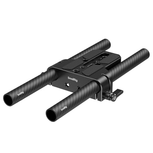 SMALLRIG Camera Base Plate Kit with 15mm LWS Rod Rail Clamp, Carbon Fiber 15mm Rods (8'' / 20cm), for Sony A6500 A6600 A6300, for Canon R5 R6, for Sony A7SIII / A7III, Both for Cameras & Cages - 5609 - style: Base Plate+15mm Rods