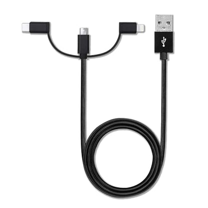BoxWave Cable Compatible with Blackmagic Ultimatte 12 8K - AllCharge 3-in-1 Cable - Jet Black