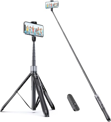 ATUMTEK 60" Selfie Stick Tripod, All in One Extendable Phone Tripod Stand with Bluetooth Remote 360° Rotation for iPhone and Android Phone Selfies, Video Recording, Vlogging, Live Streaming, Black - color: Black, size: 60 inches