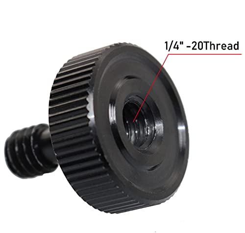 4Pcs Camera Quick Release Thumb Screw Tripod L Type Screw 1/4 Male to 1/4 Female Thread Adapter for Camera Flash Bracket Mounting Plate,Black