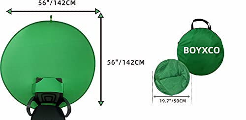 Gen2 Collapsible Portable Webcam Background Chroma Key Greenfor Video Chats, Zoom, Skype, Backdrop Video Calls, Chromakey (58in×58in)