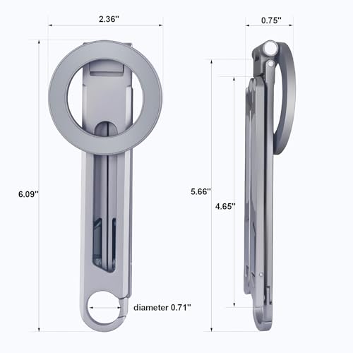 Magnetic Tripod for iPhone iPad, 2-in-1 Portable Phone Stand with Carabiner for Travel Gym, Selfie Stick Tablet Holder Strong Magnet Quick Mount Compatible with iPhone 17 16 15 14 13 12 iPad Series