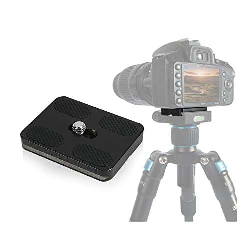 Regetek Aluminum PU-50 Quick Release Plate with 1/4" Screw, Universal Slide-in 50mm*38mm QR Plate for Manfrotto Arca Swiss Benro Acratech Kirk Wimberley Gitzo RRS Markins SUNWAYFOTO SIRUI(Pack of 2)