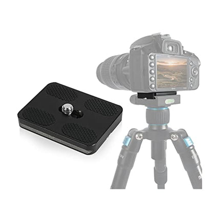 Regetek Aluminum PU-50 Quick Release Plate with 1/4" Screw, Universal Slide-in 50mm*38mm QR Plate for Manfrotto Arca Swiss Benro Acratech Kirk Wimberley Gitzo RRS Markins SUNWAYFOTO SIRUI(Pack of 2)