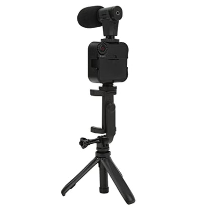 Smartphone Vlogging Kit with Microphone, Fill Light and Tripod, Complete Phone Video Recording Kit for Live Broadcast, YouTube Vlog, Compatible with 5.5-8cm Phones, Includes 360°