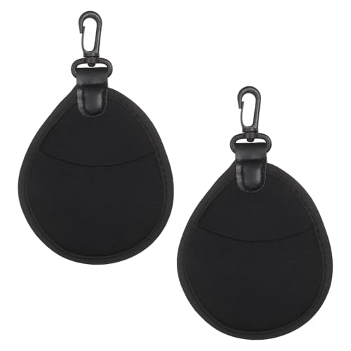 PATIKIL 37mm Lens Filter Case, 2PCS 2 Pockets Camera Filter Carry Bag Nylon Shockproof Camera Filter Lens Protector Pouch for Photography Round Circular Square Filters Storage, Black