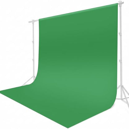UTEBIT 5x6.5 ft Green Screen Backdrop, Thickened Photography Chroma Key Greenscreen Background, Polyester Fabric Cloth Sheet for Photoshoot, Video Zoom Meeting, Live Streaming, 150Gram (Backdrop only)