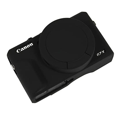 Easy Hood Case for Canon Powershot G7 X Mark III Digital Camera, Soft Silicone Protective Cover with Removable Lens Cover for Canon Powershot G7X Mark III DSLR Camera (Black) - color: Black