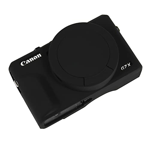 Easy Hood Case for Canon Powershot G7 X Mark III Digital Camera, Soft Silicone Protective Cover with Removable Lens Cover for Canon Powershot G7X Mark III DSLR Camera (Black) - color: Black