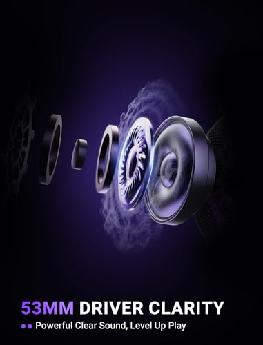 FIFINE Open Back Gaming Headset with 7.1 Surround Sound - Expansive Open Audio - USB/3.5mm Dual Wired Connection - Detachable Mic for PC, PS5, PS4, Laptop, Mac, Xbox, Mobile - Ampligame H18V Lite BP - color: Black and purple