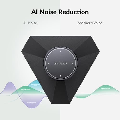 Conference Speaker and Microphone for Large Meeting Rooms, Daisy Chain Mics(Not included) for Up to 20 People, 360° Voice Pickup, AI Noise Reduction, 10W Speakerphone, USB/Bluetooth, Works with Zoom