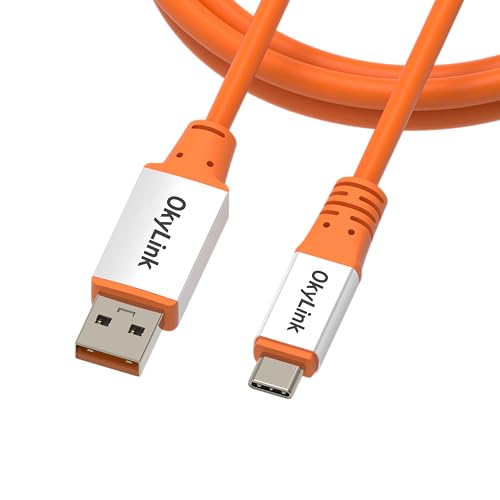 OkyLink USB 3.2 Gen 2 Type A to C Cable Male to Male 10Gbps, 5ft | 1.5m Orange, for Laptop, Portable SSD, VR Headset & USB-C Device High-Speed Link - color: Orange USB3.2, size: 5ft (1.5m)