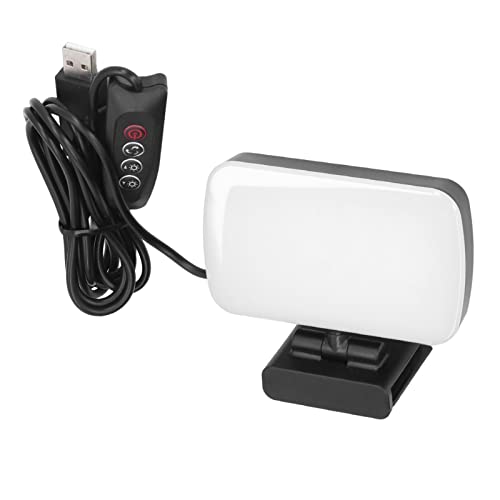 LED Fill Light Clip On Type, Video Conference Light with 10 Levels Adjustable Brightness, 360° Rotatable USB Powered Fill Lamp for Laptop Webcam Live Streaming