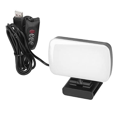 LED Fill Light Clip On Type, Video Conference Light with 10 Levels Adjustable Brightness, 360° Rotatable USB Powered Fill Lamp for Laptop Webcam Live Streaming