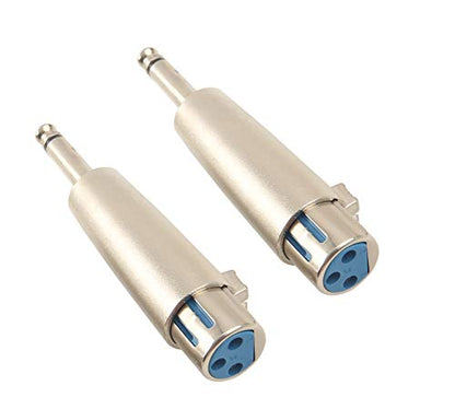 Professional 6.35mm 1/4 Inch Mono Male Plug to 3 Pin XLR Female Jack Stereo Audio Microphone Adapter Converter Connector (2 Pack) - color: SET 2