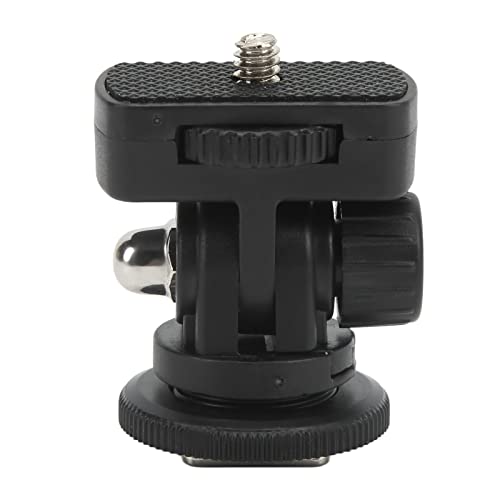 Monitor Ball Head, Compact Portable 180 Degree Adjustable Mini Monitor Head with Rubber Pad, 1/4 Screw Cold Shoe Interface for Camera DSLR