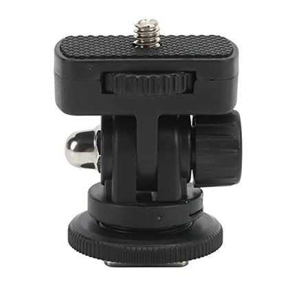 Monitor Ball Head, Compact Portable 180 Degree Adjustable Mini Monitor Head with Rubber Pad, 1/4 Screw Cold Shoe Interface for Camera DSLR