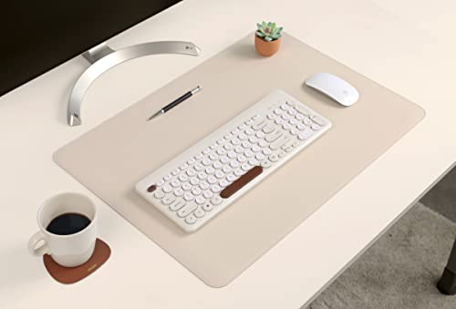 Dual-Sided Leather Desk Pad,Blotter for Laptop Computer,Mouse Pad,Writing,Drawing,Arts and Craft Mat (17"x24", Beige/Brown) - color: Beige/Brown, size: 17"x24"