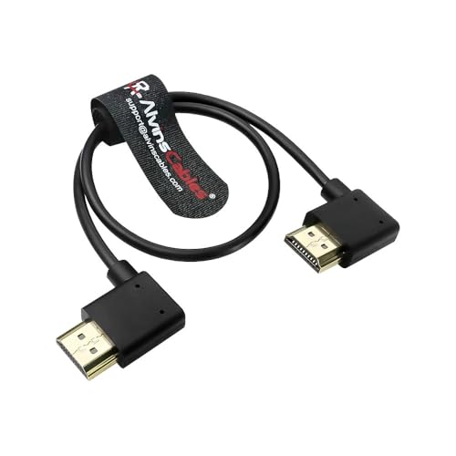 Alvin's Cables Z CAM E2 L Shape 8K HDMI 2.1 Cable 30CM, Right-Angle High Speed Cord for Camera Monitor, for Sony A7S3 FS5 FS7 A7iv, Atomos Ninja V, Portkeys BM5, BMPCC, Panasonic, Canon - color: Right to Right Angle, size: 11.8in/30cm