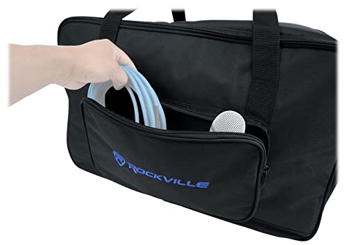 Rockville TB10 V2 Padded Speaker Bag for 10" DJ PA Speakers & Stand | Stand Holder, Interior Buckle Straps, Thick Foam Padding, Water Resistant, Dual YKK Zippers, Dual Handles - style: 10 - Inches