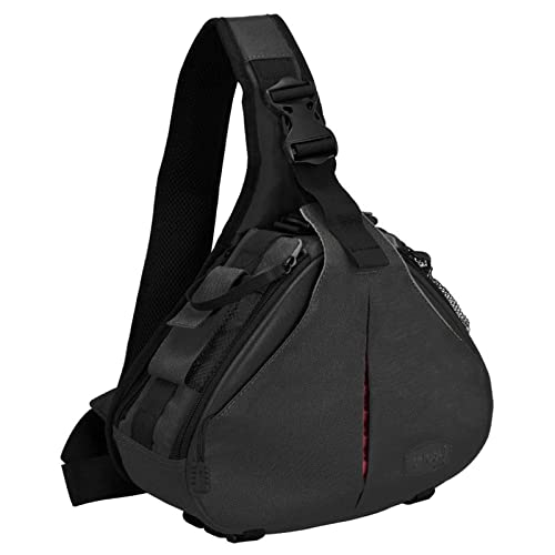 CADeN Camera Bag Sling Backpack Camera Case Waterproof with Rain Cover Tripod Holder, Compatible for DSLR/SLR Mirrorless Cameras (Canon Nikon Sony Pentax) and Accessories Black - color: Black, size: Small