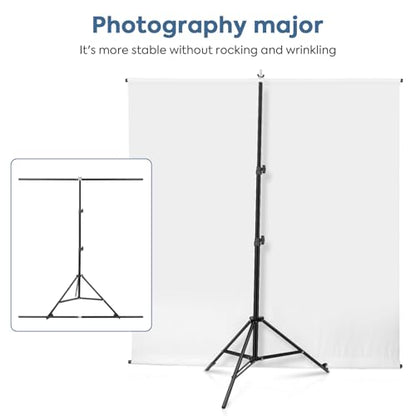 White Screen Backdrop Kit with Stand, Huzofexo 6.5x6.5ft Adjustable Stable Photography Whitescreen Support Stand Kit Chromakey Background for Photo Studio,Vedio,Product Portrait, Streaming, Gaming