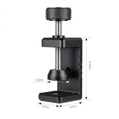Heavy Duty C Clamp & Desk Clamp, Aluminum Alloy Table Mount with 1/4" & 3/8" Camera Tripod Adapter, Wide Jaw Design for Desk, Shelf, Camera Mount, Woodworking & Workbench (Black) - color: Black
