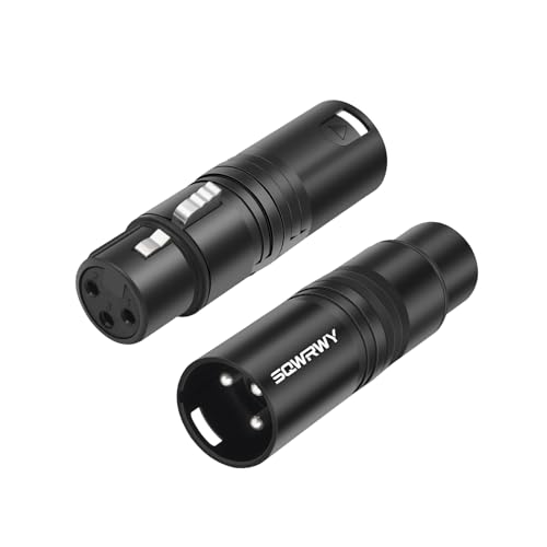2-Pack 3Pin XLR Male to Female Adapter, Zinc Alloy Shell Balanced Audio Coupler, Secure Lock for Microphone & Cable Connection, Professional 3-Pin Connector - color: XLR M TO F